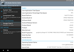 PC-Doctor Service Center System Information Screen