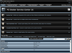 PC-Doctor Service Center Home Screen